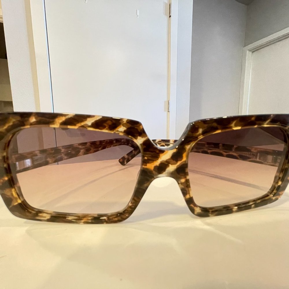Acne Oversized Leopard Sunglasses - Picture 2 of 6